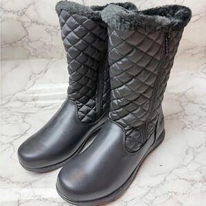 Women’s Totes Jade Black Quilted Waterproof Winter Boot US Size 9M